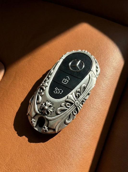 Chrome Hearts Inspired 925 Silver Key Case for 3rd-Gen Mercedes-Benz (2 Styles)