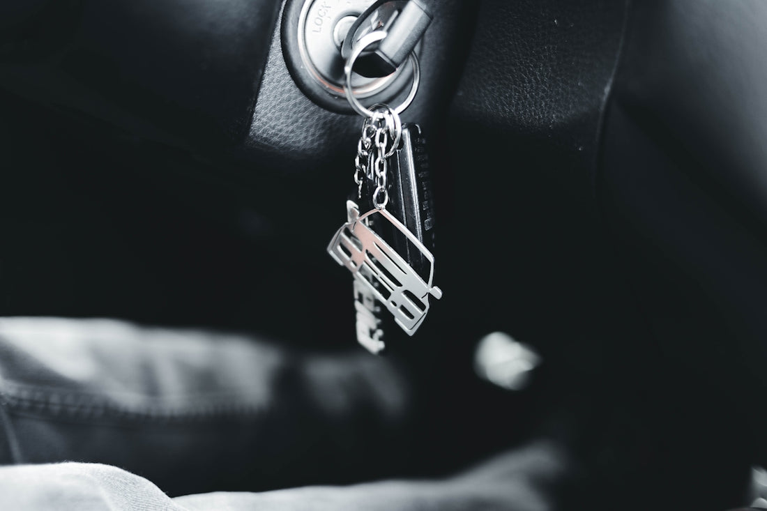 a close up of a car key chain