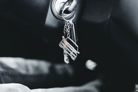 a close up of a car key chain