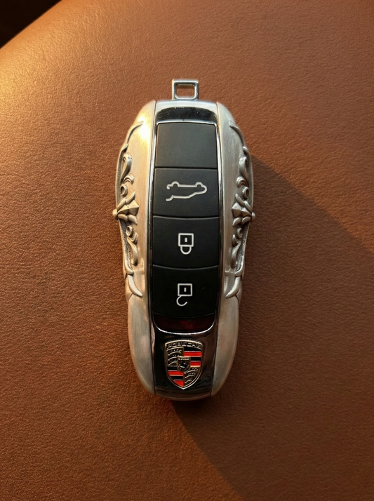 Chrome Hearts Inspired 925 Silver Porsche Key Case (Old-Gen Porsche | CH Style)